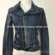 Damen stylische Jacke mit Frontreißverschluss Jeans Denim Style nach Maß